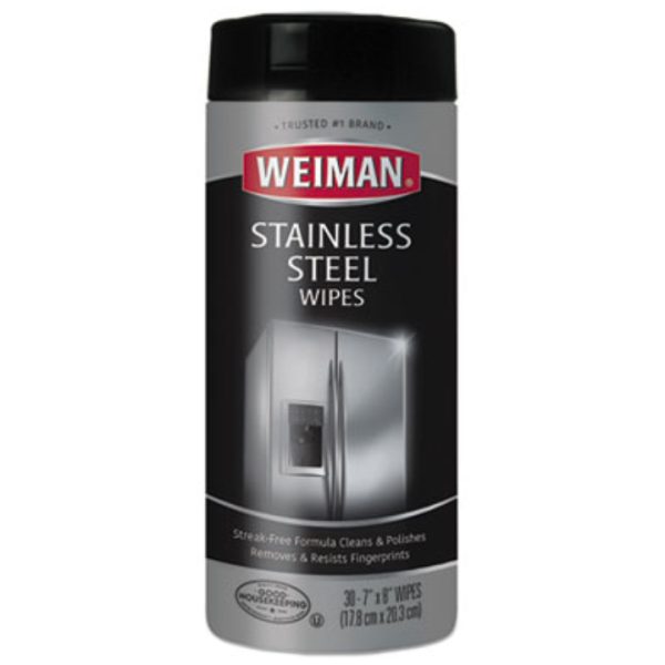 Weiman Stainless Steel cleaning Wipes - 7 inch x 8 inch, 30 per canister